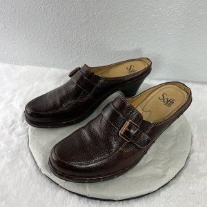VINTAGE Sofft Womens Brown Shoes Clogs Mules Size 9 M
